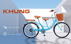 Xe đạp Tekko cho mẹ và bé C250 bánh 24 inch, có 7 tốc độ đạp cực nhẹ