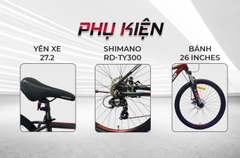 Xe đạp thể thao Tekko S100 Khung nhôm cao cấp, cỡ 26 inch Phù hơp với người cao từ 1m45 trở lên