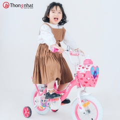 Xe đạp 3 bánh trẻ em Thống Nhất Princess TE12 giỏ trái tim (Phù hợp với trẻ từ 2 đến 6 tuổi) - Hàng chính hãng