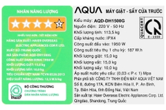 Máy giặt sấy Aqua Inverter 15 Kg AQD-DH1500G PP