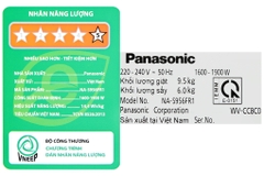 Máy giặt sấy Panasonic Inverter 9.5 kg NA-S956FR1BV