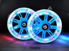 Bánh phụ xe đạp trẻ em có đèn LED sáng (gồm cả bộ 2 bánh + chân sắt + tặng kèm chuông xe)