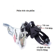 Gạt đĩa Shimanô TY300 3speed dành cho xe đạp thể thao