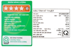 Tủ lạnh Samsung Inverter 236 lít RT22M4032BY/SV