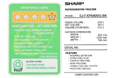 Tủ lạnh Sharp Inverter 572 lít SJ-FXP640VG-BK