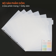 Bìa Phân Trang (Bộ 6 Tab Phân Mục) Kèm Giấy Dán