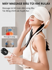 Máy Massage Đầu RULAX Thông Minh Túi Khí 6 Điểm Kết Hợp Nhiệt Nóng, Xoa Bóp Thái Dương - BH 12 Tháng