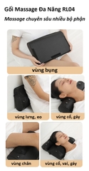 Gối Massage Hồng Ngoại RULAX 20 Bi Cao Cấp RL04 Kết Hợp Thảo Dược, Có Túi Khí Co Bóp, Điều Khiển Tay Độc Lập