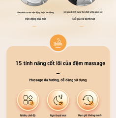 Đệm Massage toàn thân hồng ngoại RULAX đa điểm rung cao cấp phiên bản 2023- Chất liệu da cao cấp