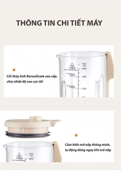 Máy Làm Sữa Hạt RULAX RL-22, Máy Xay Nấu Đa Năng Thể Tích 1.5 Lít, Công Suất 1000W