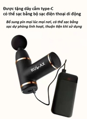 Máy Massage Cầm Tay Cao Cấp 10 Cấp Độ RULAX RL17, Sạc Pin Cầm Tay Mini ,Giảm Đau Mỏi Cơ