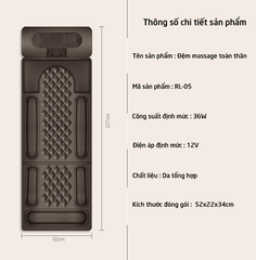 Đệm Massage toàn thân hồng ngoại RULAX đa điểm rung cao cấp phiên bản 2023- Chất liệu da cao cấp