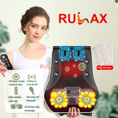 Gối Massage Cổ Vai Gáy Hồng Ngoại RULAX RL19 Plus Bản Nâng Cấp Kết Hợp 2 Động Cơ Rung, Nam Châm Trị Liệu Và Khí Nén