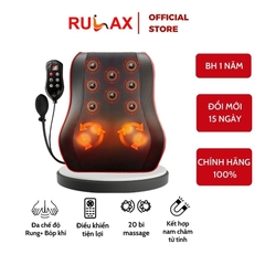 Gối Massage Cổ Vai Gáy Hồng Ngoại RULAX RL19 Plus Bản Nâng Cấp Kết Hợp 2 Động Cơ Rung, Nam Châm Trị Liệu Và Khí Nén