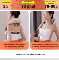 Máy Massage Cổ Vai Gáy Rulax RL20, Xoa Bóp 8D, Mô Phỏng Kỹ Thuật Massage Số 8, Cải Thiện Sức Khỏe