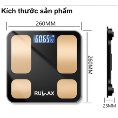 Cân Điện Tử Rulax, Màn Hình Hiển Thị LCD, Kết Nối Điện Thoại Thông Minh, Đo Chỉ Số Cơ Thể Chính Xác