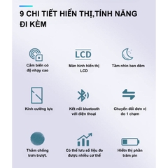 Cân Điện Tử Rulax, Màn Hình Hiển Thị LCD, Kết Nối Điện Thoại Thông Minh, Đo Chỉ Số Cơ Thể Chính Xác