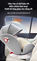 Ghế Ngồi Ô Tô Cho Bé Tiêu Chuẩn ISOFIX Và LATCH Xoay 360° Thông Minh Với 3 Lớp Đệm Bảo Vệ An Toàn, Tiện Lợi, Tối Ưu