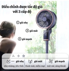 Quạt Lưu Thông Không Khí, Quạt Cây Đứng Có Điều Khiển Từ Xa Và Màn Hình Cảm Ứng Thông Minh - Độ Ồn Thấp - Tiết Kiệm Điện
