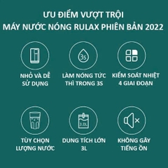 Máy Làm Nóng Nước Siêu Tốc Tức Thời Sau 3s Thương Hiệu Rulax, Đun Nước Nóng Nhiều Nhiệt Độ Khác Nhau ( BH 12 Tháng)