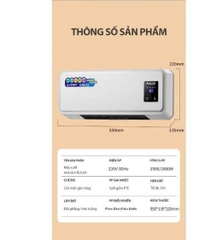 Máy Sưởi Gốm Ceramic Treo Tường Dùng Cho Nhà Tắm, Phòng Ngủ, Không Gây Khô Da - BH 24 Tháng