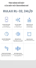 Máy Hút Ẩm RULAX RL- Công Nghệ Máy Nén Hút 24L/Ngày, Khử Ẩm Sấy Khô Quần Áo Kết Nối WIFI - BH 24 Tháng