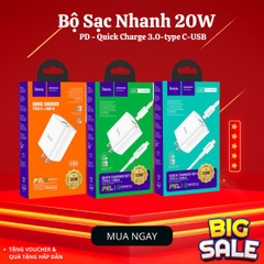 Bộ Sạc Nhanh C80 Plus Rapido PD20W+QC3.0 Charger Type C to iP