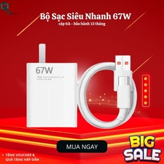 Bộ Sạc Nhanh Xiaomi 67W Mi Charge Turbo kèm dây sạc Type C - Bảo Hành 12 Tháng