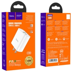 Bộ Sạc Nhanh C80 Plus Rapido PD20W+QC3.0 Charger Type C to iP