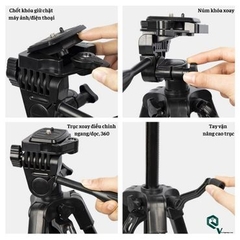 Tripod Điện Thoại Chụp Ảnh Quay Video Chuyên Nghiệp - Gậy Chụp Hình 3 Chân Khung Nhôm Chắc Chắn Để Livestream Tiện Lợi Mang Đi Du Lịch