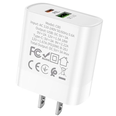 Bộ Sạc Nhanh C80 Plus Rapido PD20W+QC3.0 Charger Type C to iP
