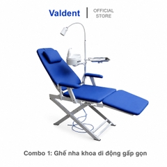 Combo 1: Ghế nha khoa di động gấp gọn (Ghế gấp gọn+bồn nhổ+khay khám+đèn led)