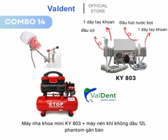 Combo14: Máy nha khoa mini+máy nén khí+Phantom gắn bàn