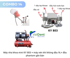 Combo14: Máy nha khoa mini+máy nén khí+Phantom gắn bàn