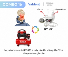 Combo16: Máy nha khoa mini+máy nén khí+Phantom gắn ghế răng