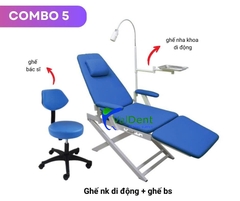 Combo 5: Ghế nha khoa di động gấp gọn + Ghế nha sĩ