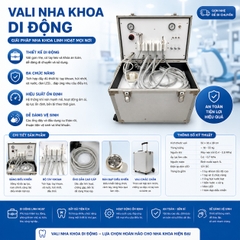 Máy nha khoa di động-Vali nha khoa-Bộ khám di động [ đã có máy nén khí bên trong ]
