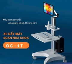 Xe đẩy máy tính và máy scan răng nha khoa chuyên dụng