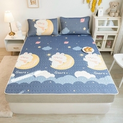 Chiếu điều hòa cao su non Tencel 3D xanh 1.8m x 2m L2