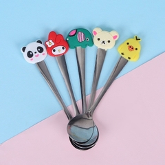 Thìa ăn dặm inox gắn stiker động vật