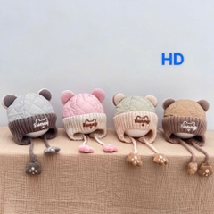 Mũ len Sunny phối có dây buộc cho bé đủ màu
