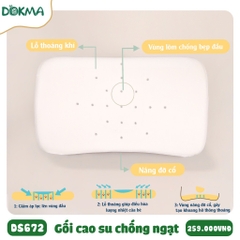 Gối cao su non chống ngạt tặng kèm vỏ Dokma mã DS672