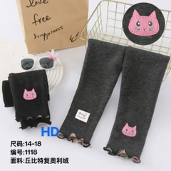 Quần legging mèo lót lông size nhí cho bé