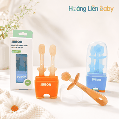 Bàn Chải Đánh Răng Silicon Jubon Cho Bé Kèm Hộp Đựng – Chăm Sóc Răng Miệng Từ 0 Tháng