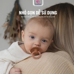 Ti giả cao cấp Kichi siêu mềm có nắp đậy,Ti giả Kichi Ultra Air chỉnh nha, thông khí, đầu dẹt siêu mềm cho bé [Hàng chính hãng]