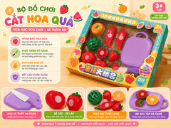 Bộ đồ chơi cắt trái cây cho bé kèm thớt và dao đồ chơi an toàn