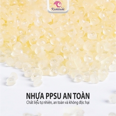 Bình Sữa Cho Bé Kichilachi 240ml Cổ Rộng, Cảm Biến Nhiệt Độ,chất Liệu Ppsu Có Quai Cầm ,núm Ty Siêu Mềm Cho Bé