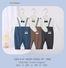 Body Công Tử Goodmama size 3- 12 tháng