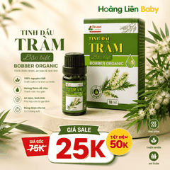 Tinh Dầu Tràm Đặc Biệt Bobber Organic 10ml – Hỗ Trợ Giữ Ấm, Làm Sạch Da, Xông Hơi Và Thư Giãn