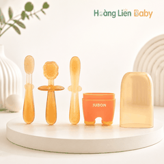 Bàn Chải Đánh Răng Silicon Jubon Cho Bé Kèm Hộp Đựng – Chăm Sóc Răng Miệng Từ 0 Tháng